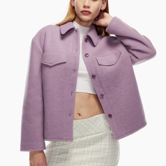 Aritzia Sunday Best - Sky Shirt Jacket Soft Orchid Size XS - Picture 2 of 8